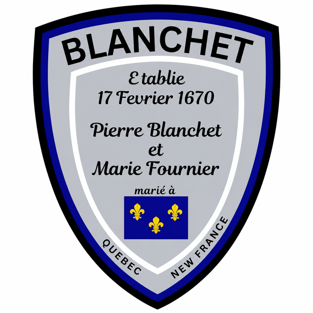Blanchet Marriage logo 1670 sticker